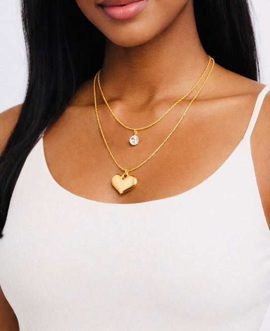 Golden Heart Layer Necklace