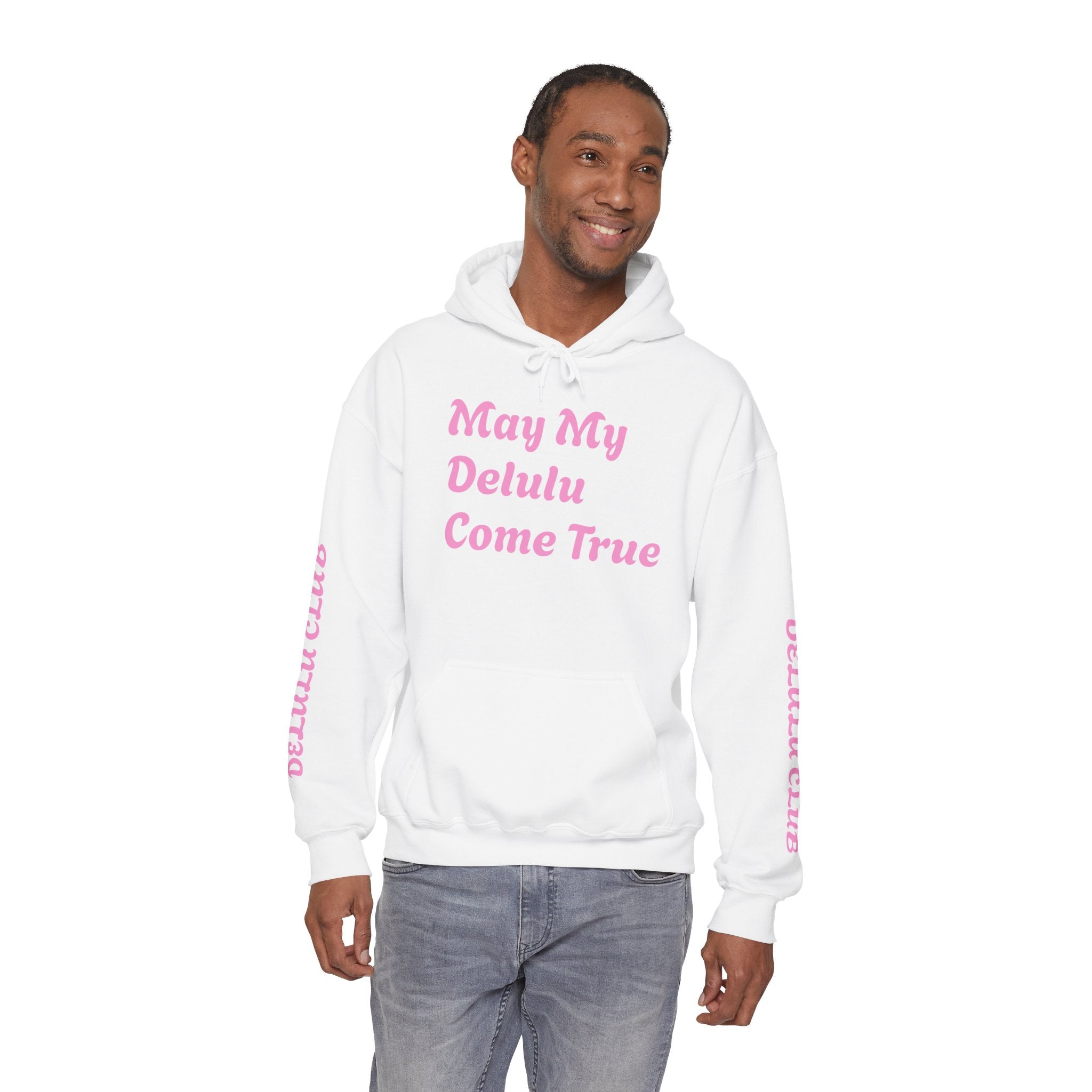 Delulu Club Cute Graphic Hoodie — "May My Delulu Come True" Pullover