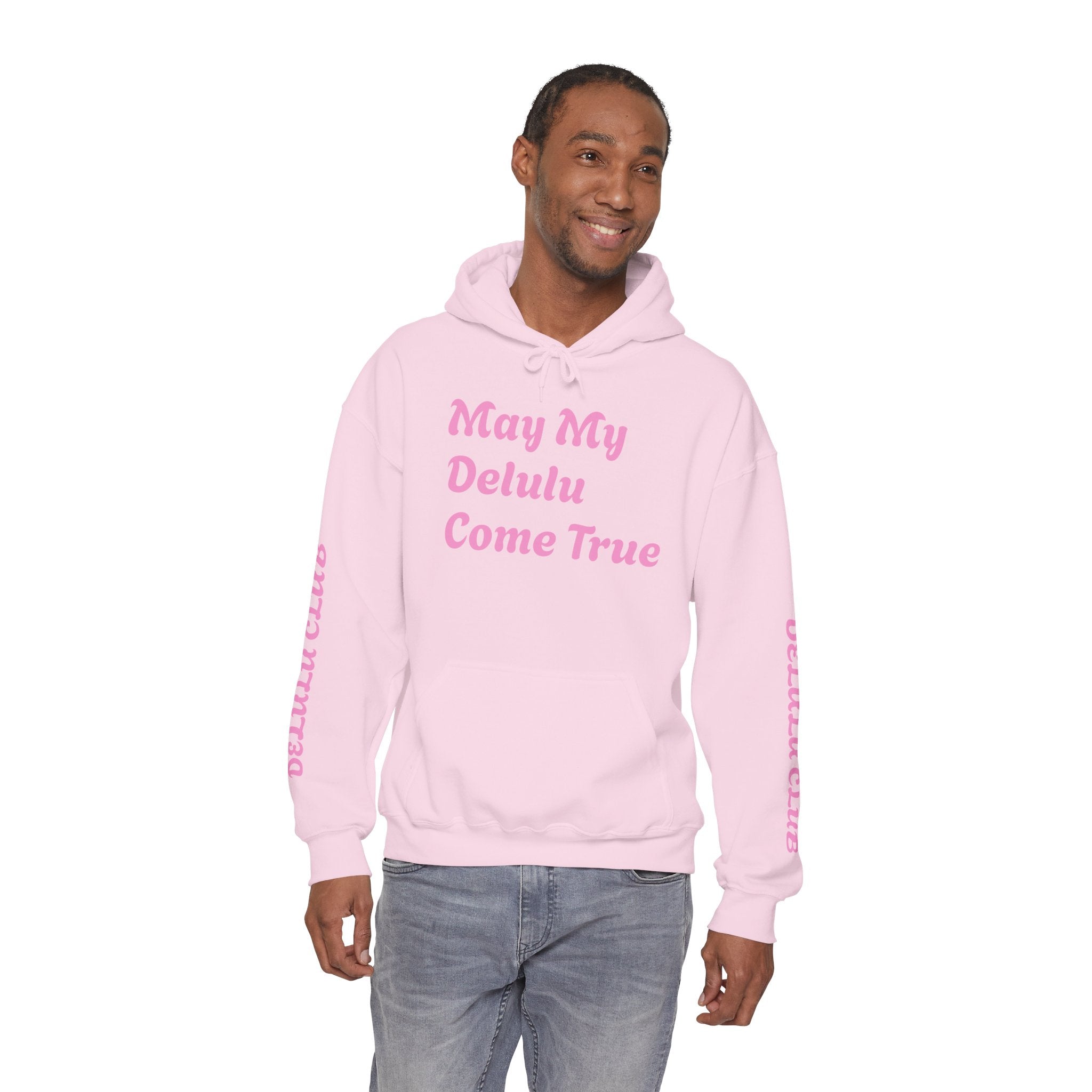 Delulu Club Cute Graphic Hoodie — "May My Delulu Come True" Pullover