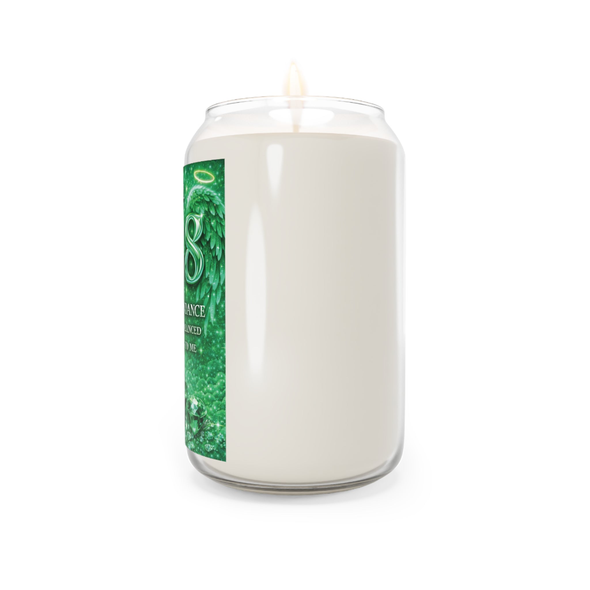 Abundance 888 Soy Candle — Angel Wealth & Prosperity Affirmation, 13.75 oz
