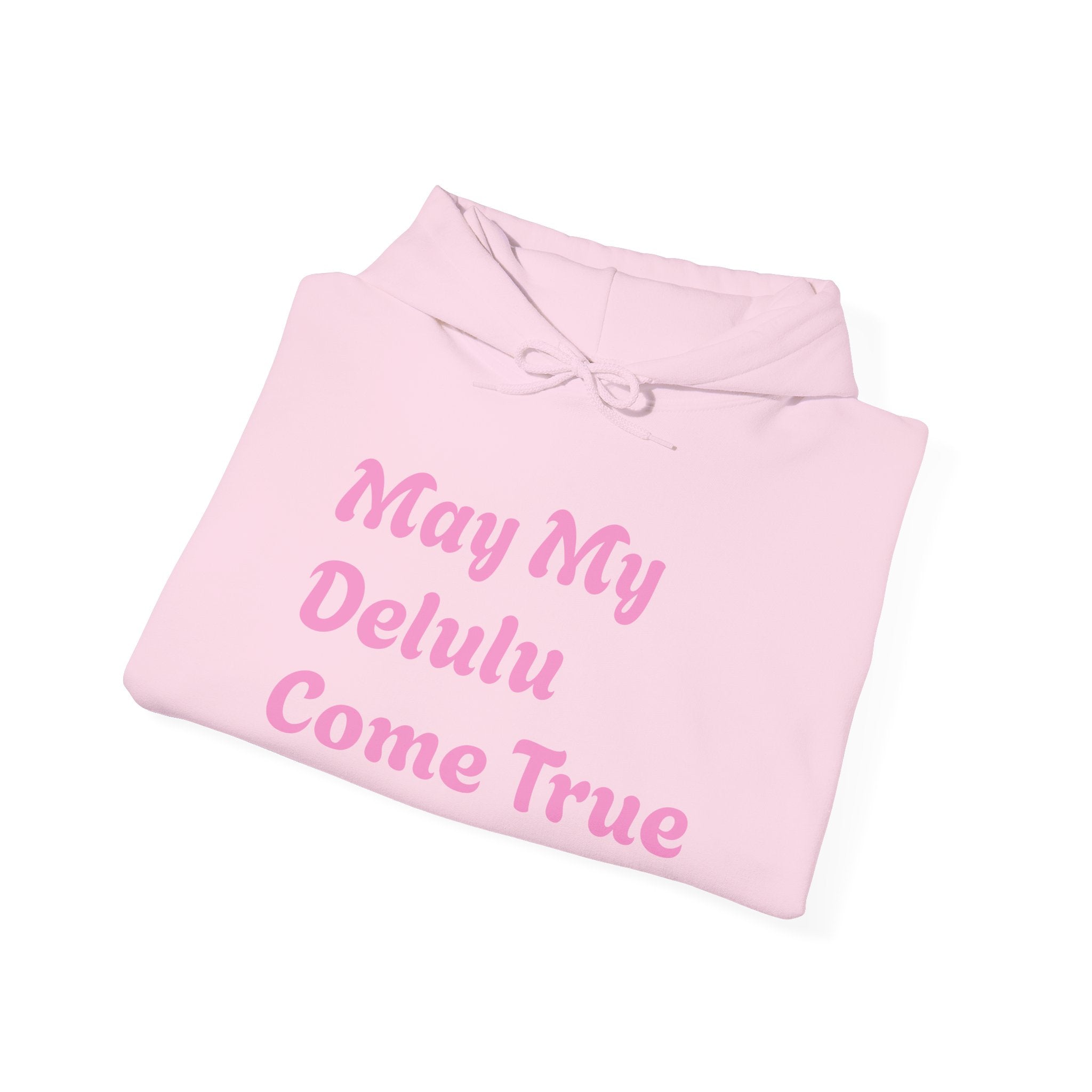 Delulu Club Cute Graphic Hoodie — "May My Delulu Come True" Pullover
