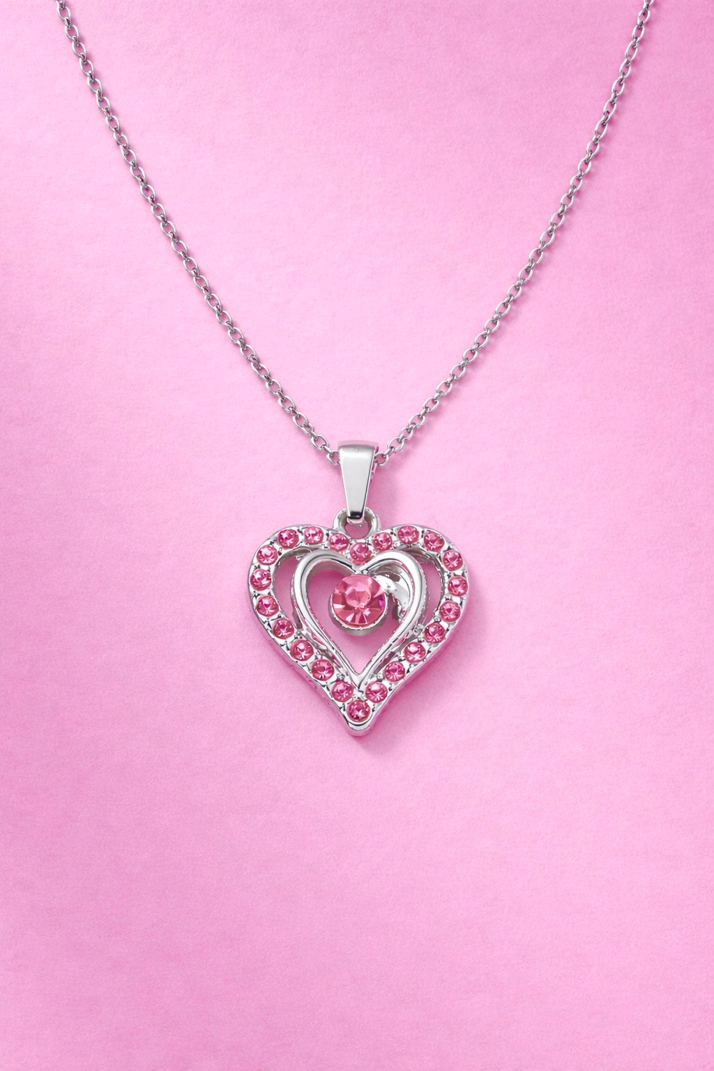 Rosé Radiance Heart Necklace