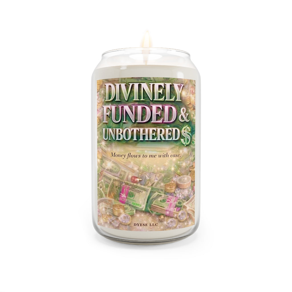 Divinely Funded & Unbothered Candle – Money Flows With Ease | Wealth Manifestation & Abundance Mindset Candle