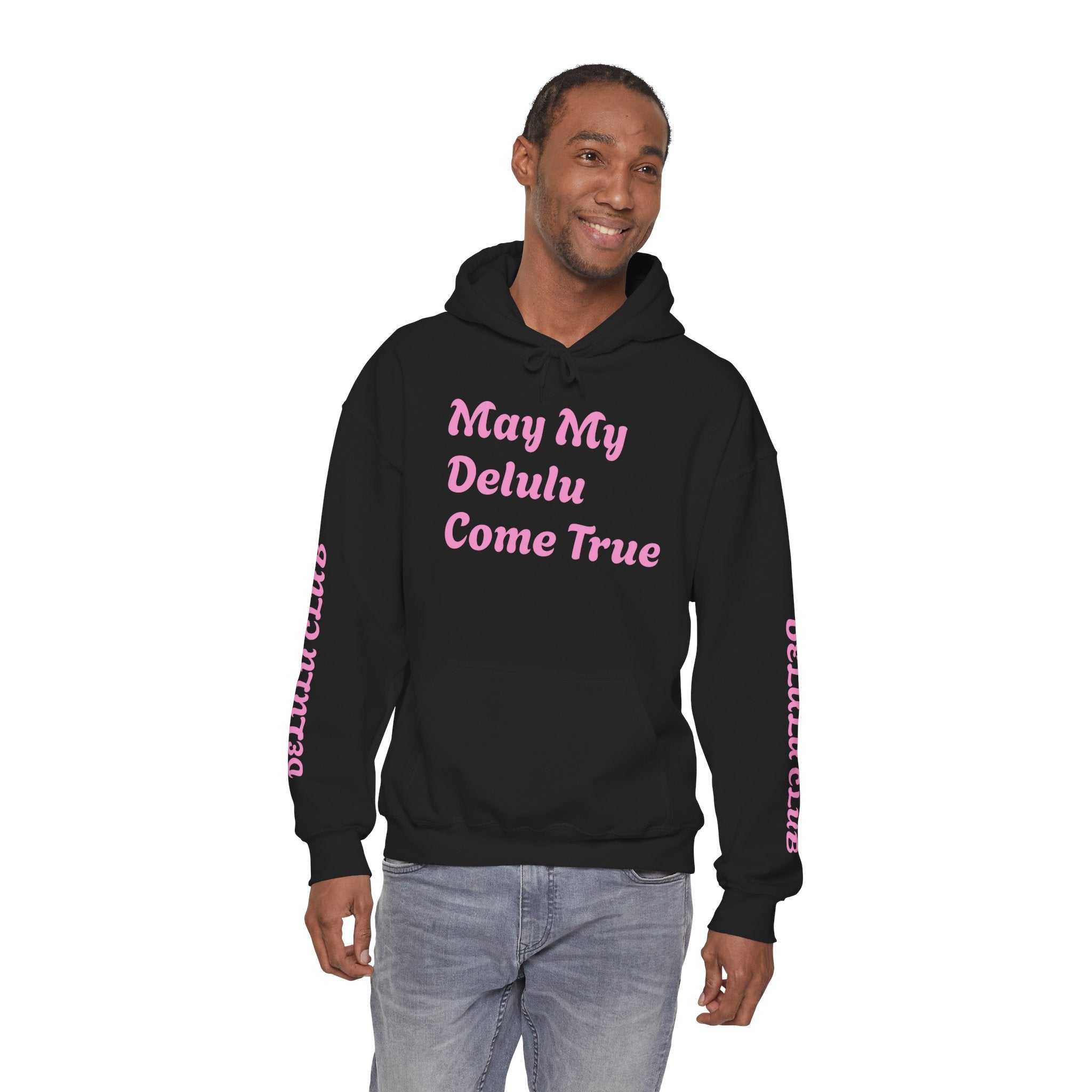 Delulu Club Cute Graphic Hoodie — "May My Delulu Come True" Pullover
