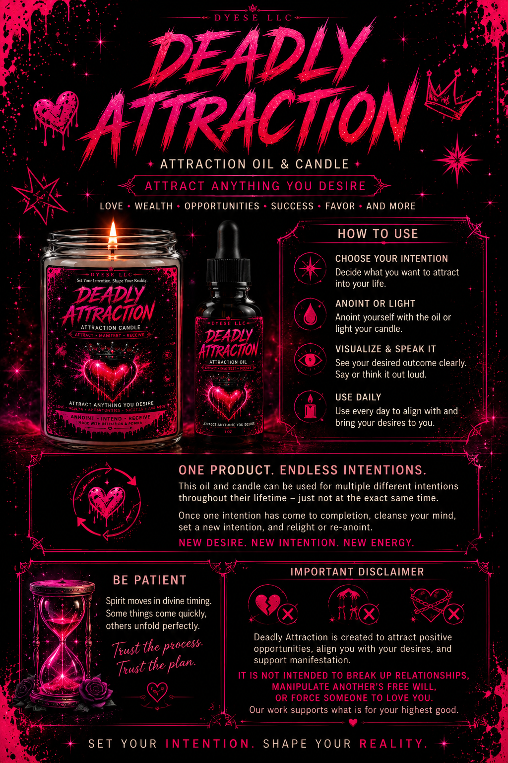 Deadly Attraction™ Intention Candle

Light the Intention. Become the Magnet.