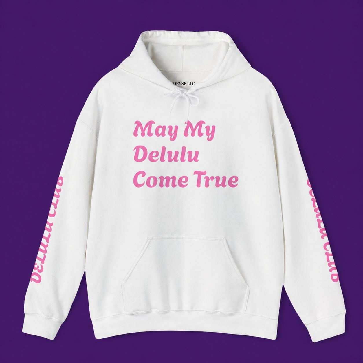 Delulu Club Cute Graphic Hoodie — "May My Delulu Come True" Pullover