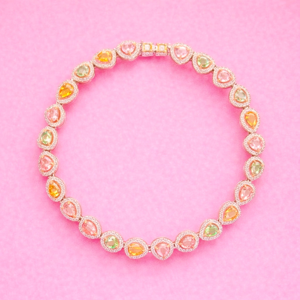 Candy Gem Hearts Tennis Bracelet