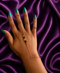 The Conjurer’s Hand | Custom Copper Hand Chain Ring | Choose Your Bead Colors | Handmade Talisman Jewelry | Finger Bracelet