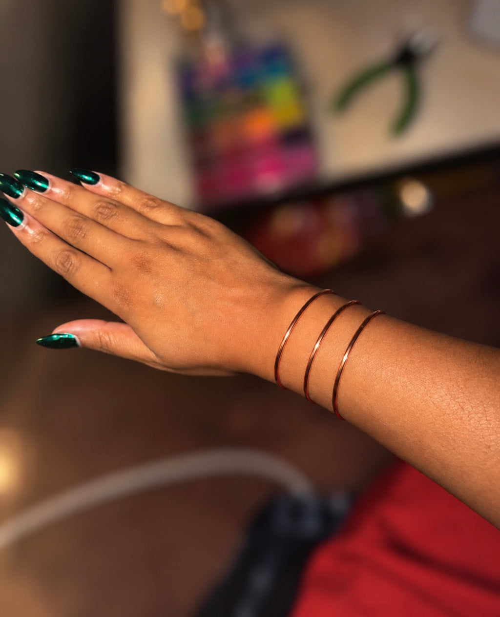 Set of 3 Pure Copper Bangles | Handmade Copper Bracelet Set | Energy Jewelry | Spiritual Talisman Jewelry