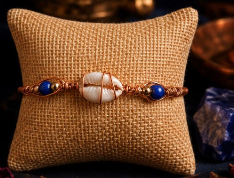 Erzulie Dantor Protective Cowrie Bracelet | Copper Talisman | One of One Spiritual Jewelry