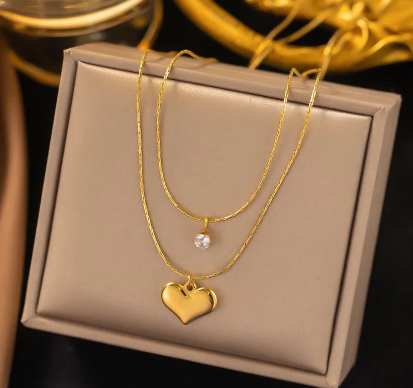 Golden Heart Layer Necklace