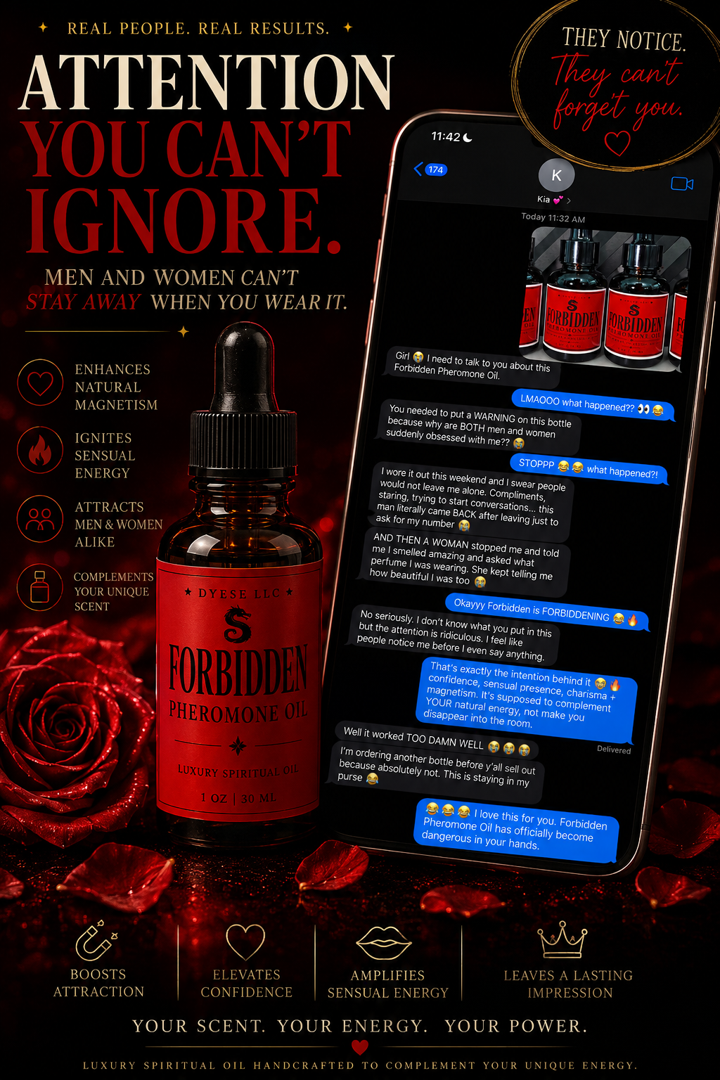 Forbidden Pheromone Oil

Conjure Oil for Natural Magnetism, Sensual Energy & Personal Attraction