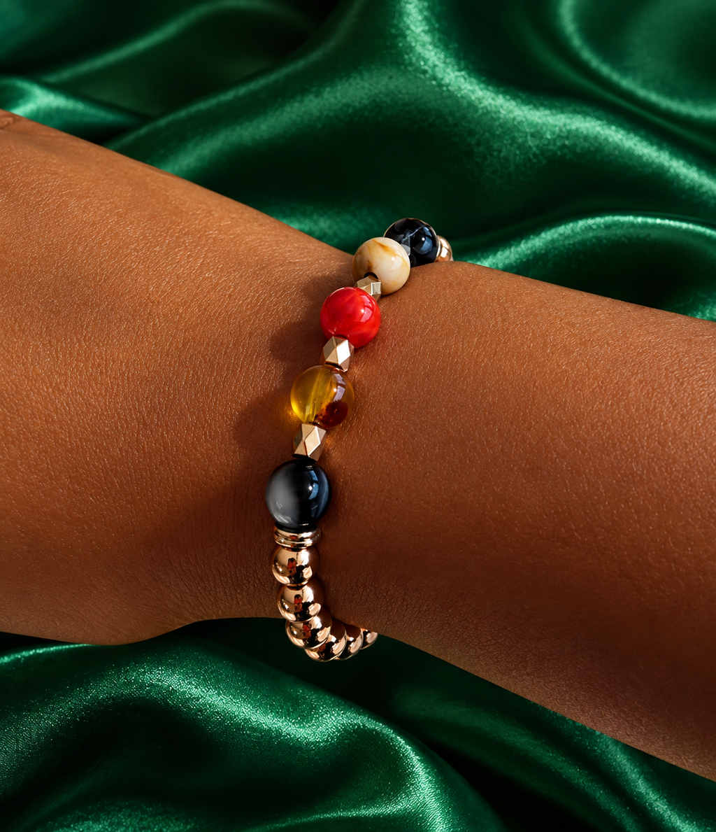 The Fivefold Spell Bracelet | 5 Spells in One Bracelet | Empowered Copper & Gemstone Talisman | Wealth, Love, Power, Manifestation, Peace