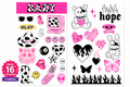 Y2K Cowgirl Aesthetic Sticker Pack – 16+ Edgy Pink & Black Stickers (2 Sheets) | Retro, Punk, Baddie Vibes