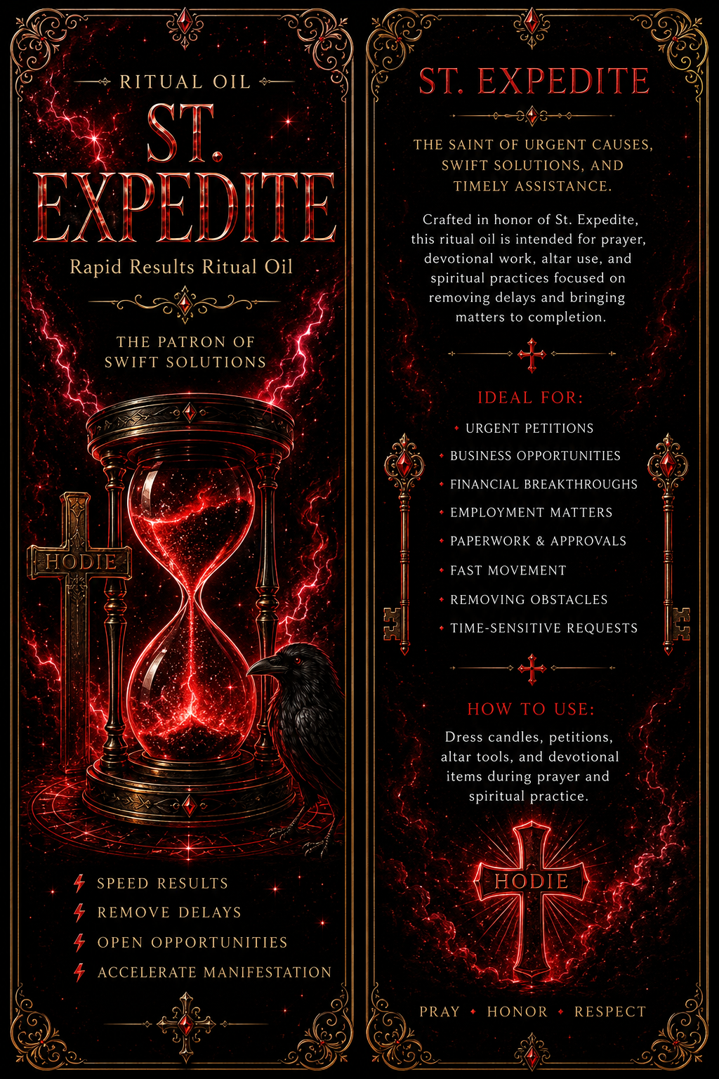 St. Expedite Ritual Oil

Rapid Results • Patron of Swift Solutions