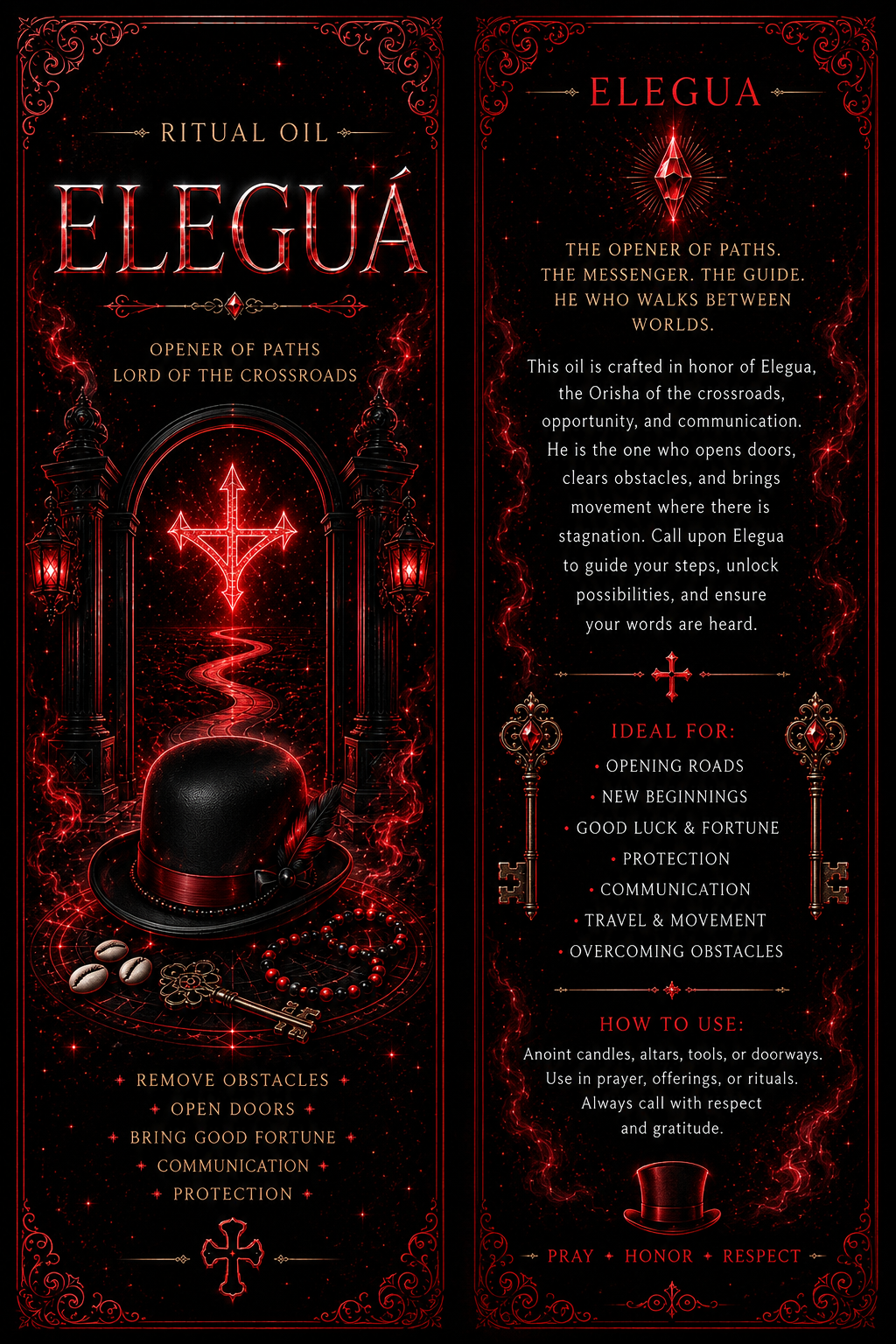 Elegua Ritual Oil

Opener of Roads • Guardian of Crossroads