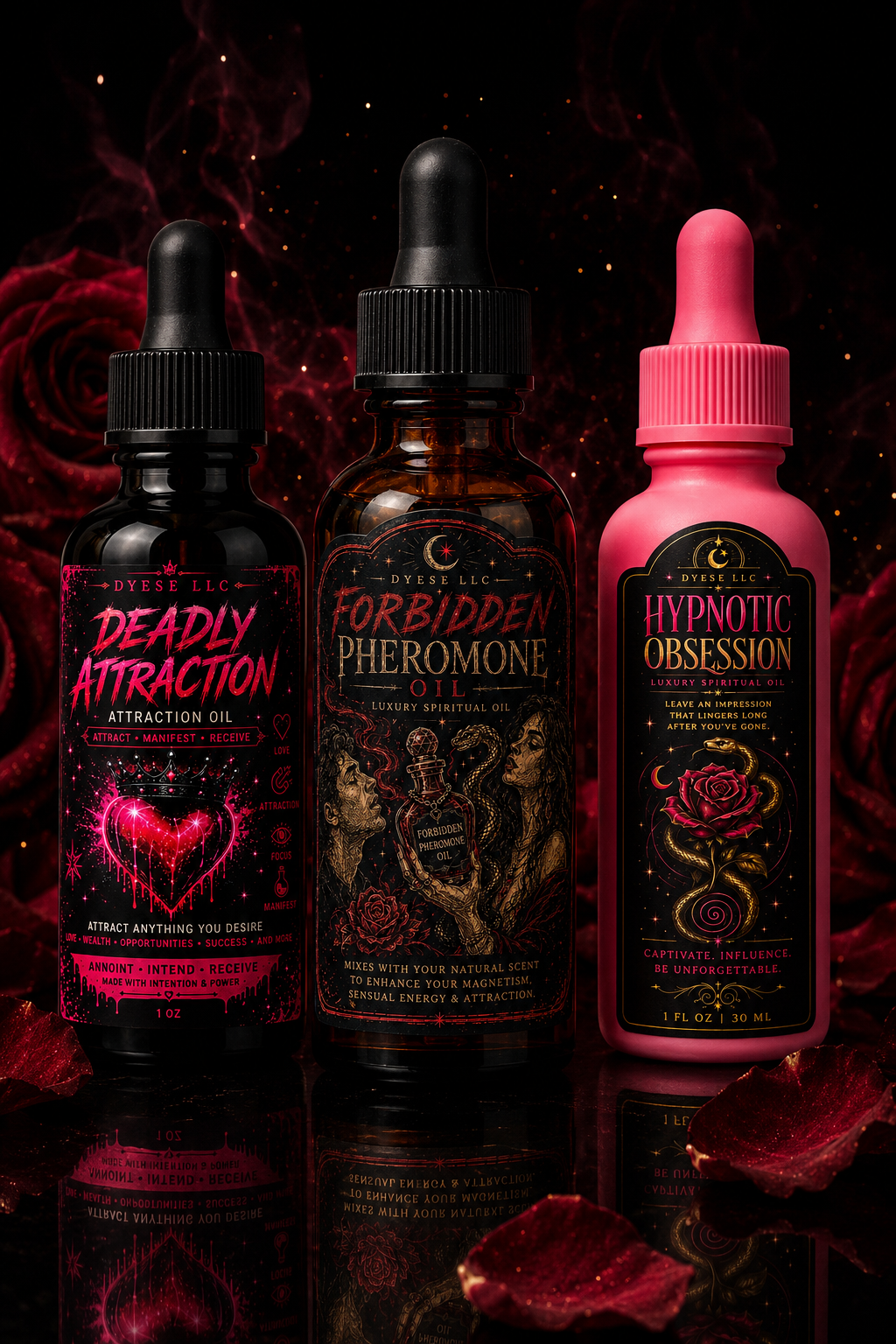 The Magnetic Trinity Collection • The Irresistible Trio The Art of Attraction Bottled • Three stages One unforgettable presence