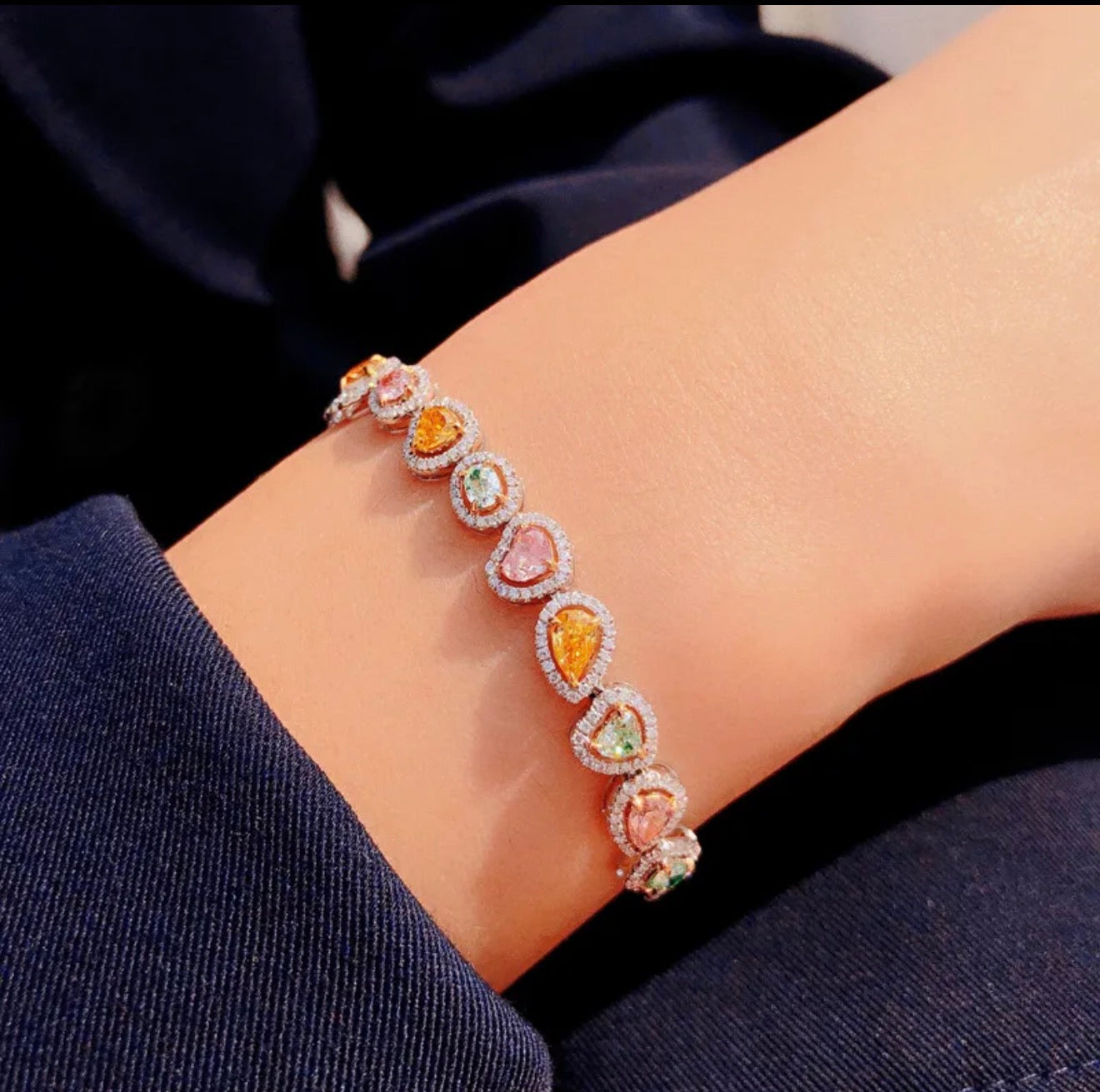 Candy Gem Hearts Tennis Bracelet