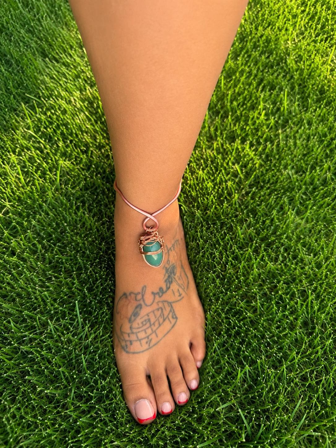 Fortune Walker - Green Aventurine - Copper Wealth Talisman Anklet