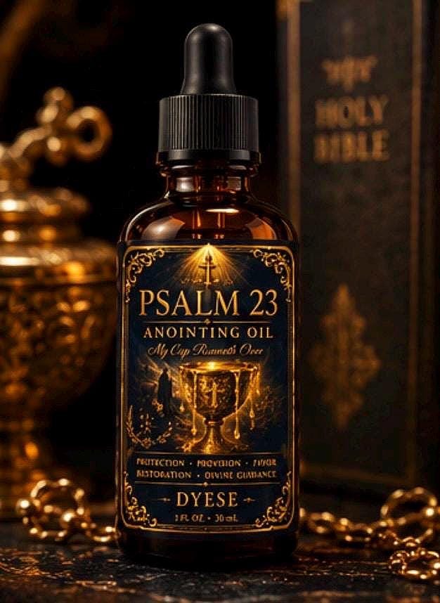 Psalm 23 Anointing Oil | My Cup Runneth Over Prayer Oil | Protection, Provision, Favor & Divine Guidance | 1 oz