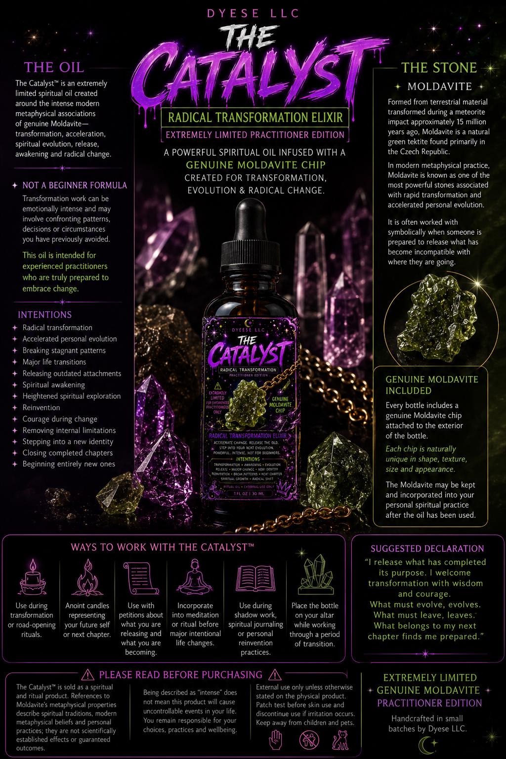 Genuine Moldavite Infused Radical Transformation Elixir • Extremely Limited Practitioner Edition Spiritual Oil