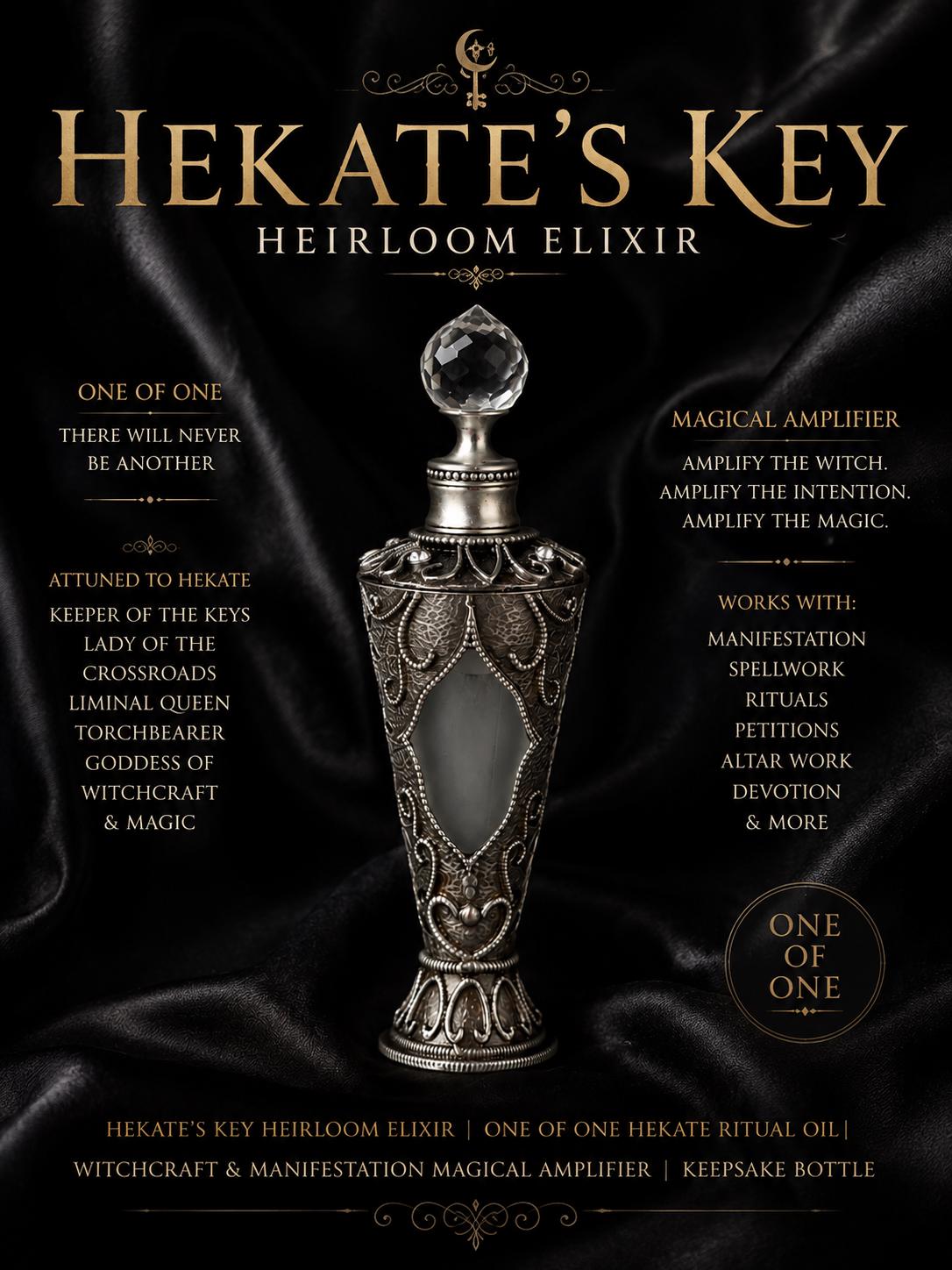 Hekate’s Key Heirloom Elixir | One of One Hekate Ritual Oil | Witchcraft & Manifestation Magical Amplifier | Keepsake Bottle