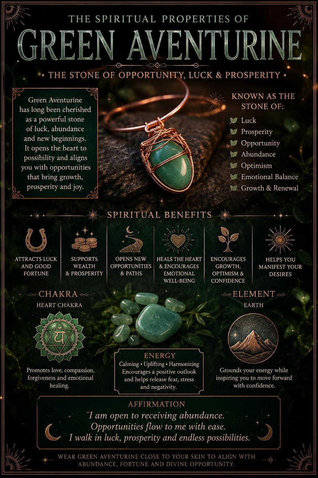 Fortune Walker - Green Aventurine - Copper Wealth Talisman Anklet