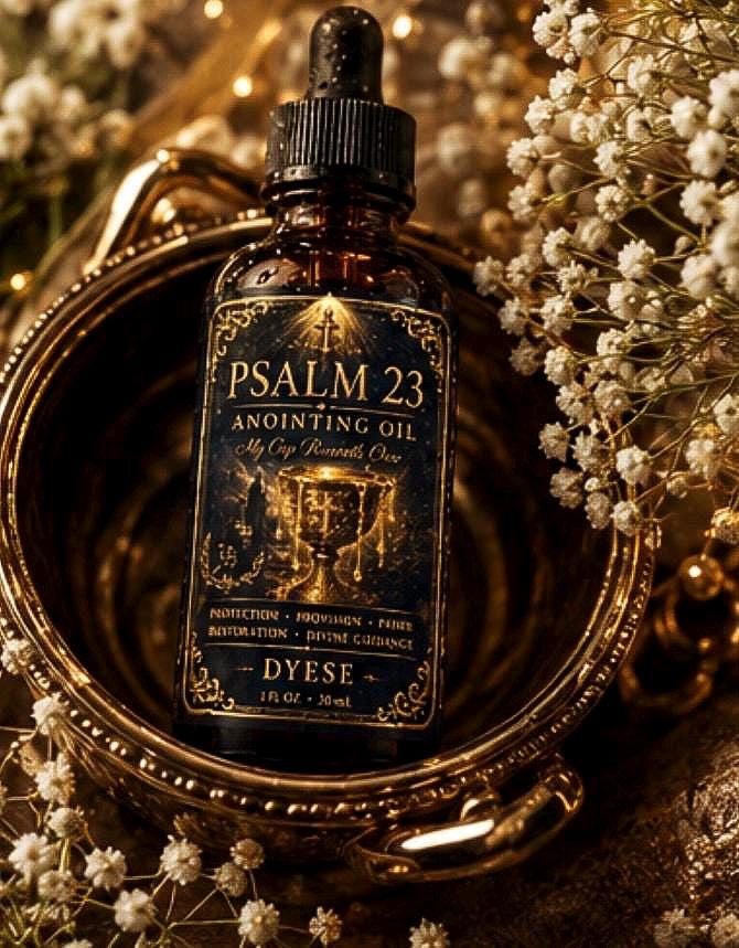 Psalm 23 Anointing Oil | My Cup Runneth Over Prayer Oil | Protection, Provision, Favor & Divine Guidance | 1 oz
