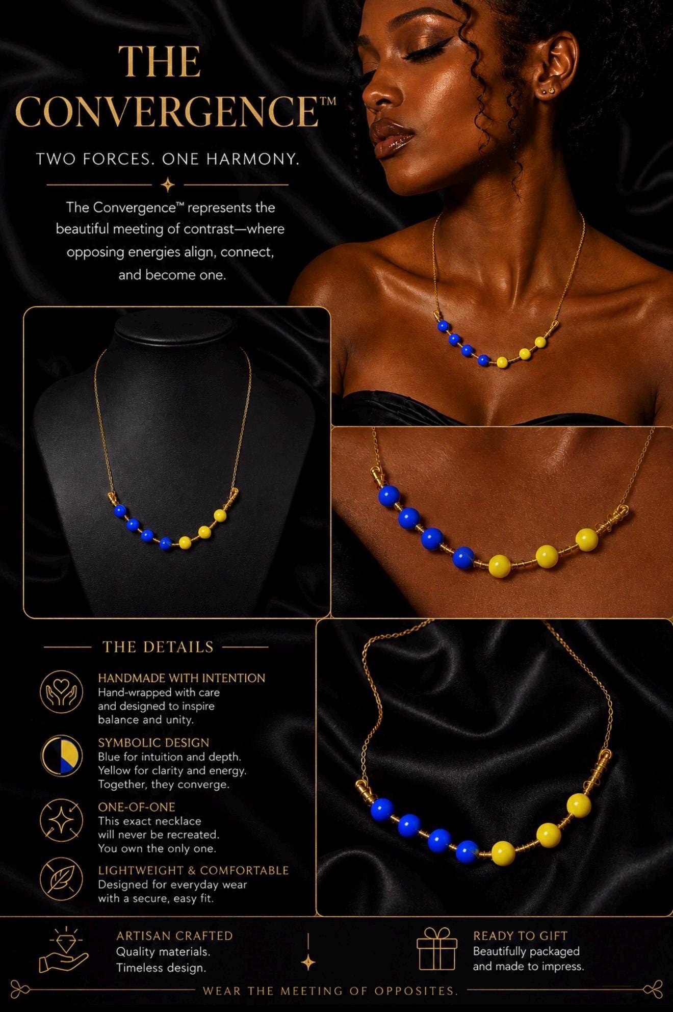 The Convergence | One of One Artisan Necklace | Power • Balance •  Confidence • Intuition | Talisman Necklace |