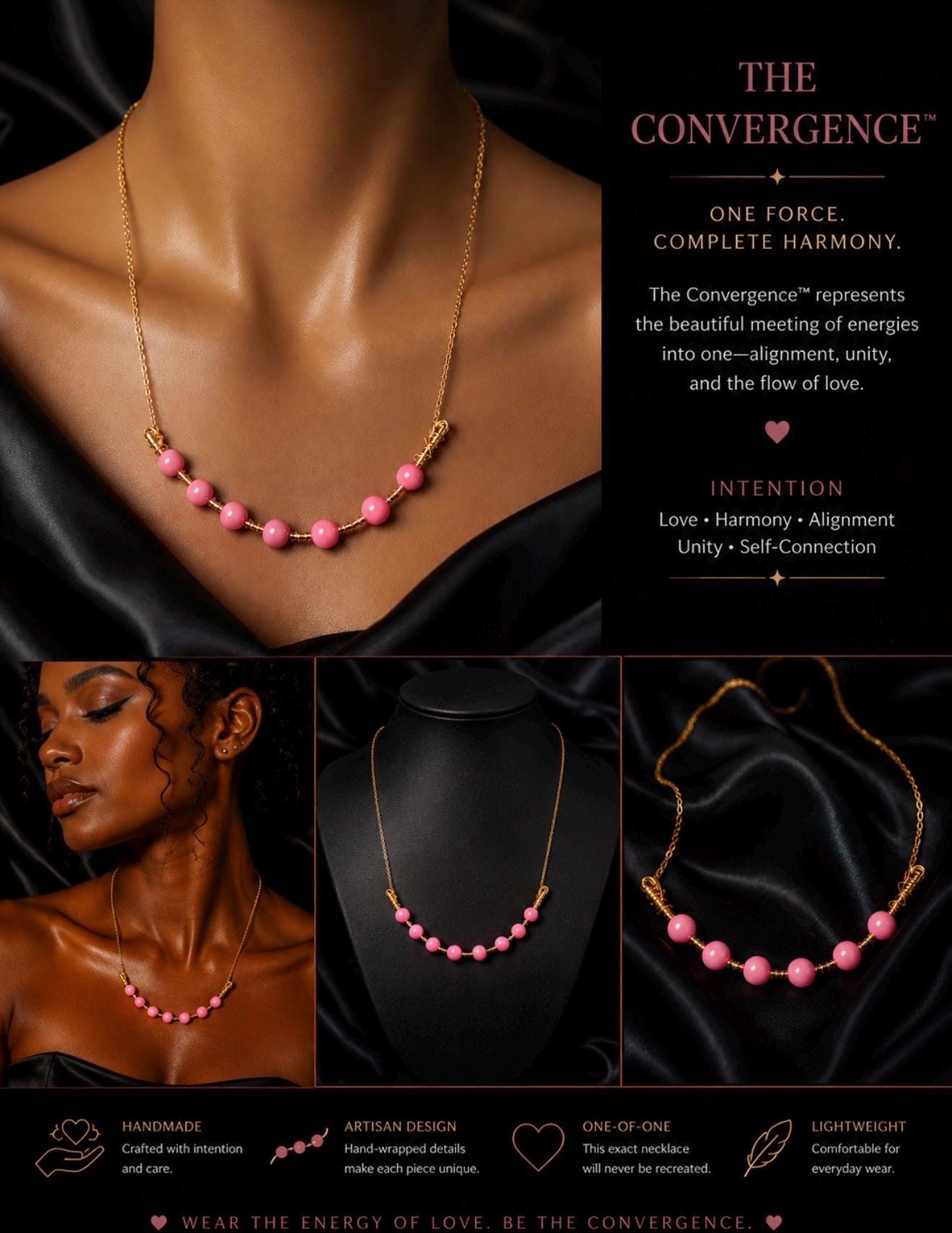 The Convergence | One of One Artisan Necklace | Love • Harmony •  Confidence • Connection | Talisman Necklace |