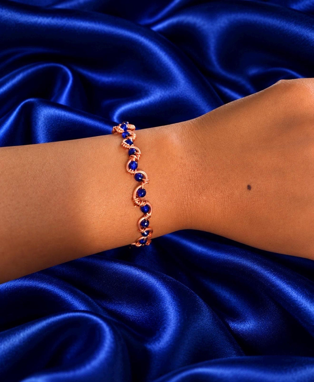 Copper Ripple Manifestation and Momentum Bracelet | Copper Wire Intention Jewelry | Choose Your Bead Color | Handmade Spiritual Bracelet