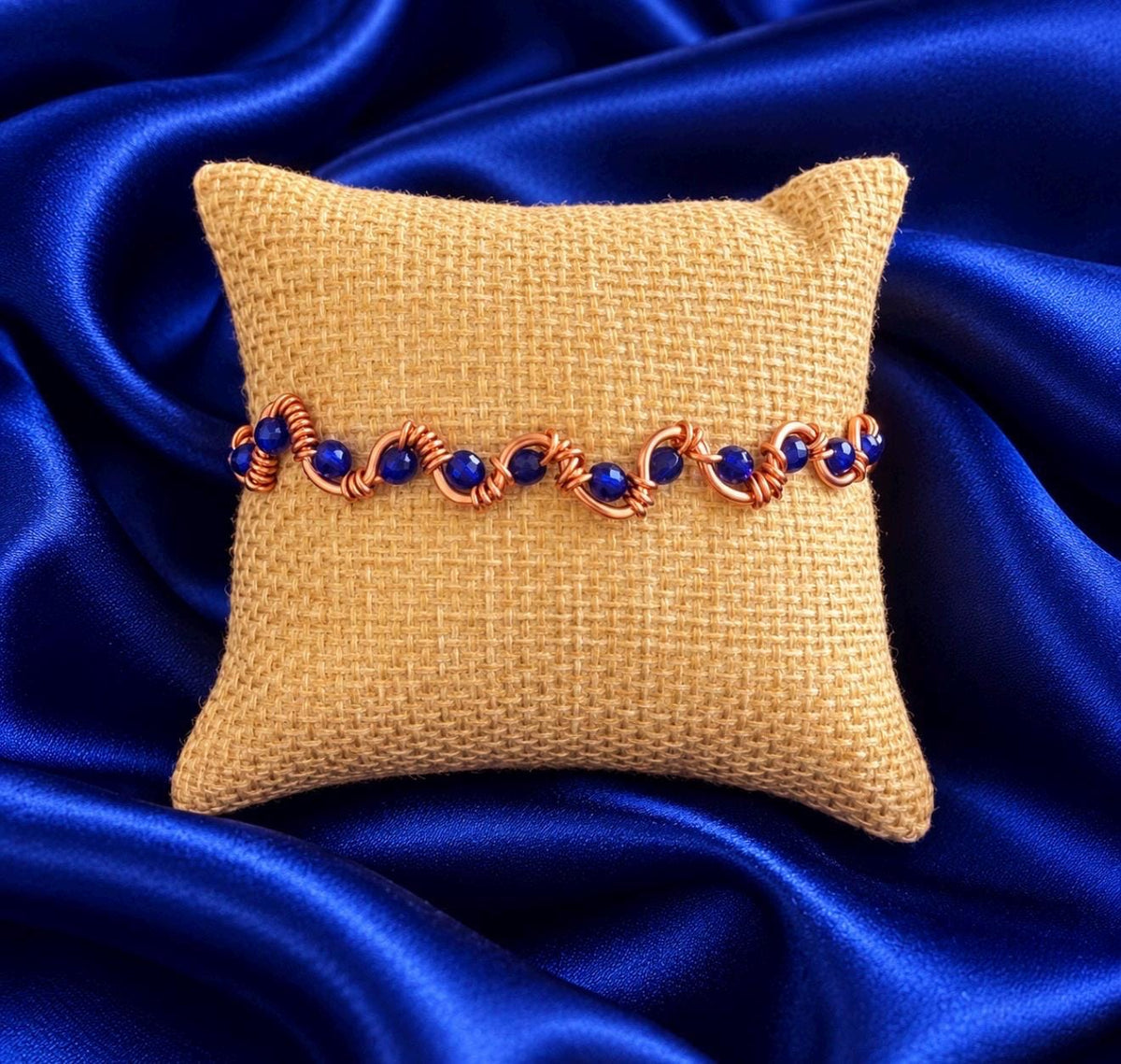 Copper Ripple Manifestation and Momentum Bracelet | Copper Wire Intention Jewelry | Choose Your Bead Color | Handmade Spiritual Bracelet