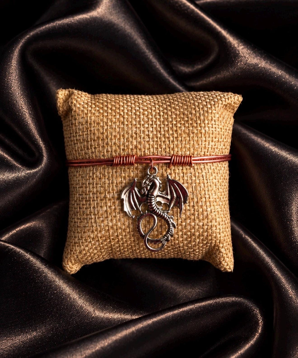 Dragon Guardian & Manifestation Bracelet | Intuitively Chosen Dragon Charm | Copper Intention Jewelry | Protection Prosperity
