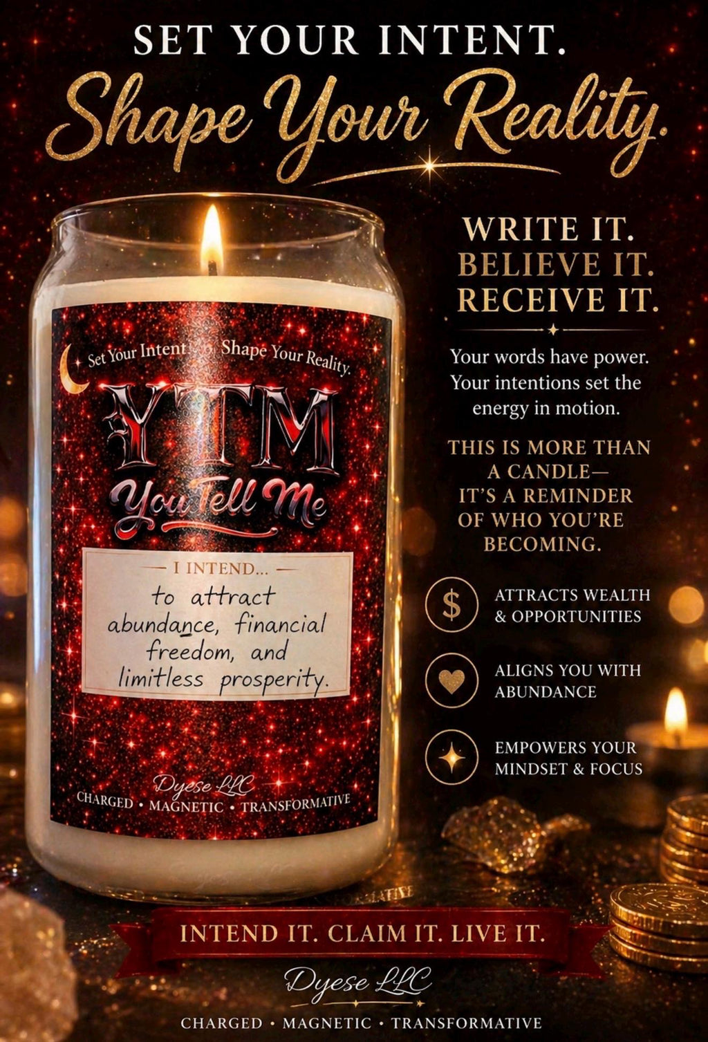 You Tell Me  —EXTREME Power Custom Intention-Shifting Candle • Love • Money •Protection • All Desires