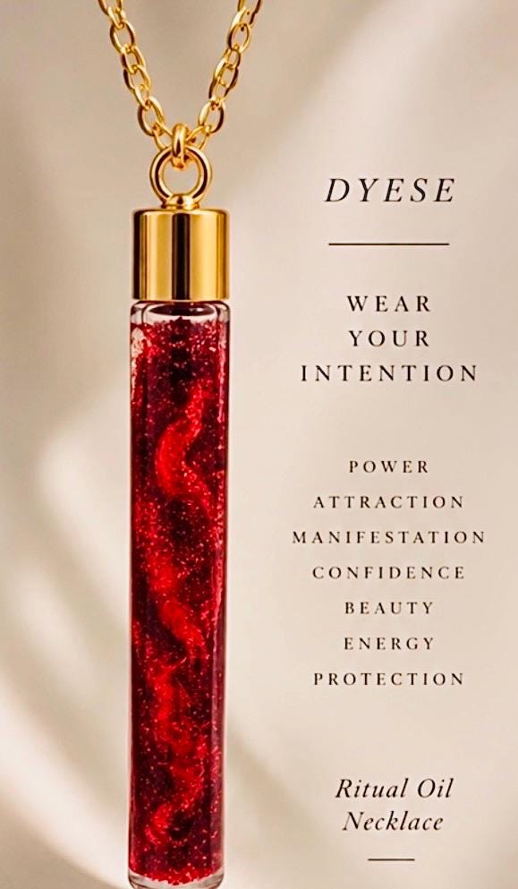 The Red Spell Extreme Attraction and Manifestation Oil Necklace | Wearable Ritual Oil | Pheromone Oil |