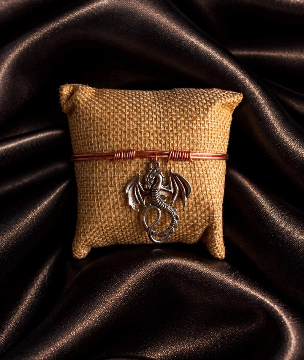 Dragon Guardian & Manifestation Bracelet | Intuitively Chosen Dragon Charm | Copper Intention Jewelry | Protection Prosperity