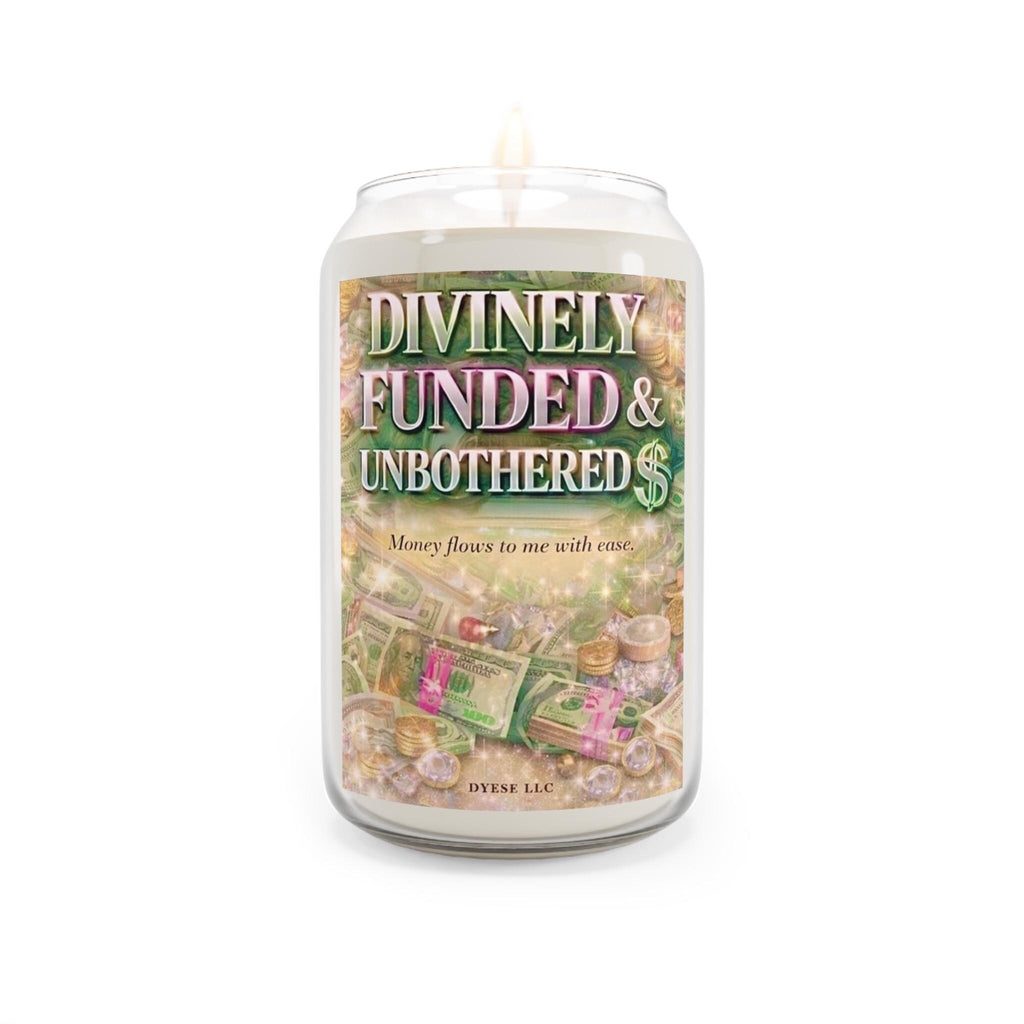 Divinely Funded & Unbothered Candle | Money Manifestation Candle | Abundance, Prosperity and Wealth Intention Candle