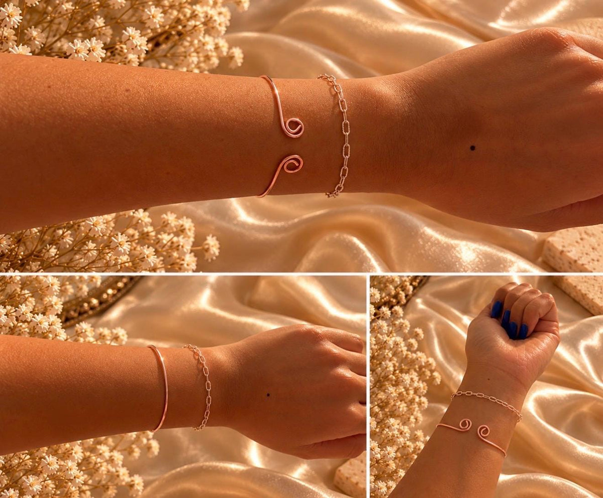 The Turning Point - Reversible Spelled Copper Bracelet - Draw In + Release | Adjustable Spiritual Talisman
