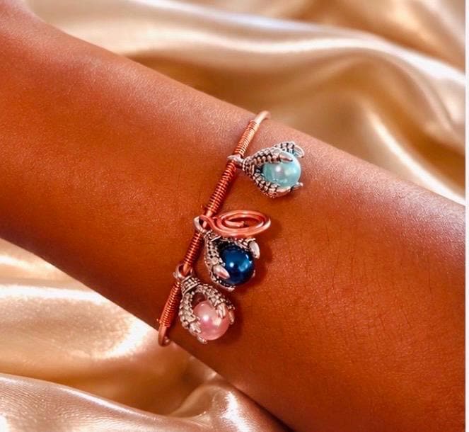 Dragon's Trinity™ Empowered Copper Bracelet | Dragon Claw Talisman | Protection, Power & Prosperity | Handmade Spiritual Jewelry