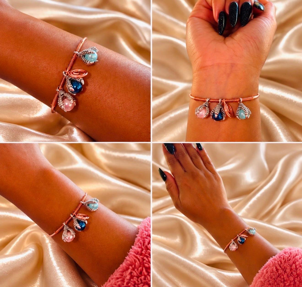 Dragon's Trinity™ Empowered Copper Bracelet | Dragon Claw Talisman | Protection, Power & Prosperity | Handmade Spiritual Jewelry