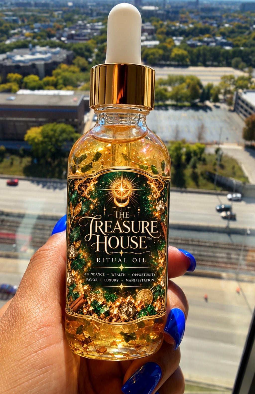 The Treasure House Ritual Oil Abundance, Wealth, Favor, Opportunity and Luxury Manifestation Oil | Pyrite Prosperity Oil