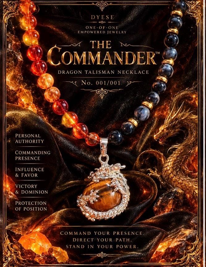 THE COMMANDER™ One of One Dragon Talisman Necklace, Genuine Copper Wire, Empowered Jewelry for Personal Power, Authority & Influence