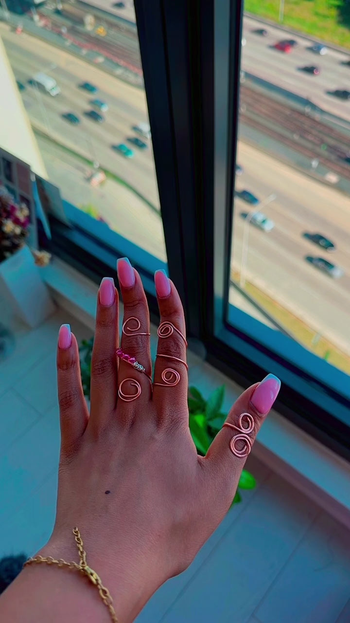 Divine Copper Spiral Ring Trio - Get the set or choose your Fave!
