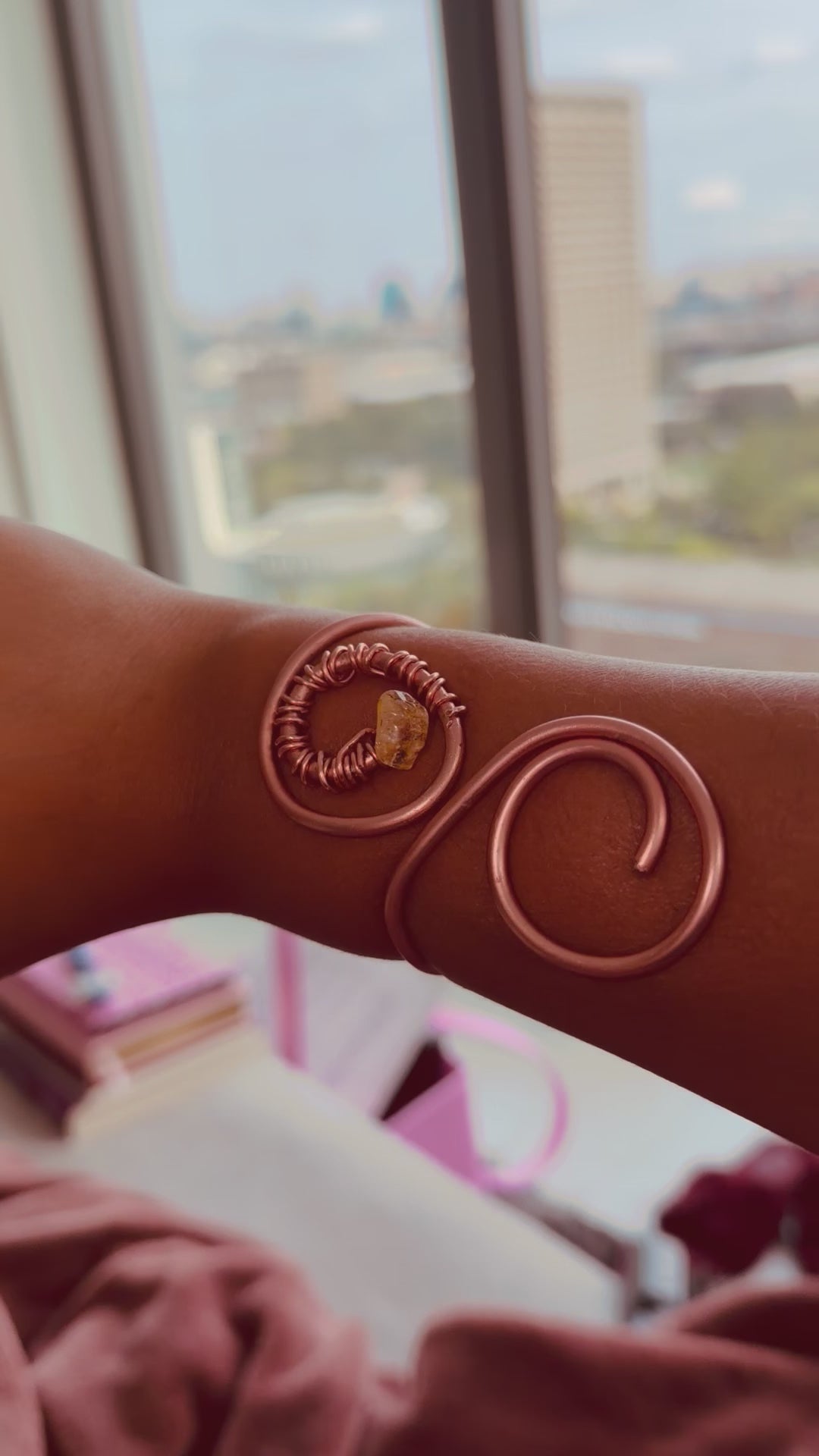 The Golden Vortex | One of One Copper Crystal Bracelet | Manifestation & Prosperity Talisman |
